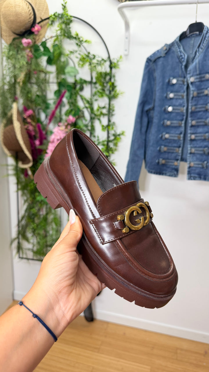 MOCCASIN ALBA VERNIS MARRON INSPI G