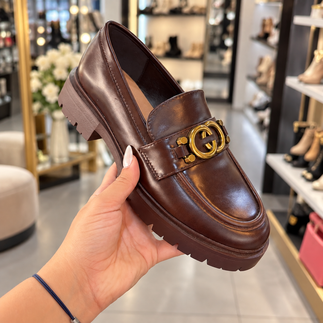 MOCCASIN ALBA VERNIS MARRON INSPI G