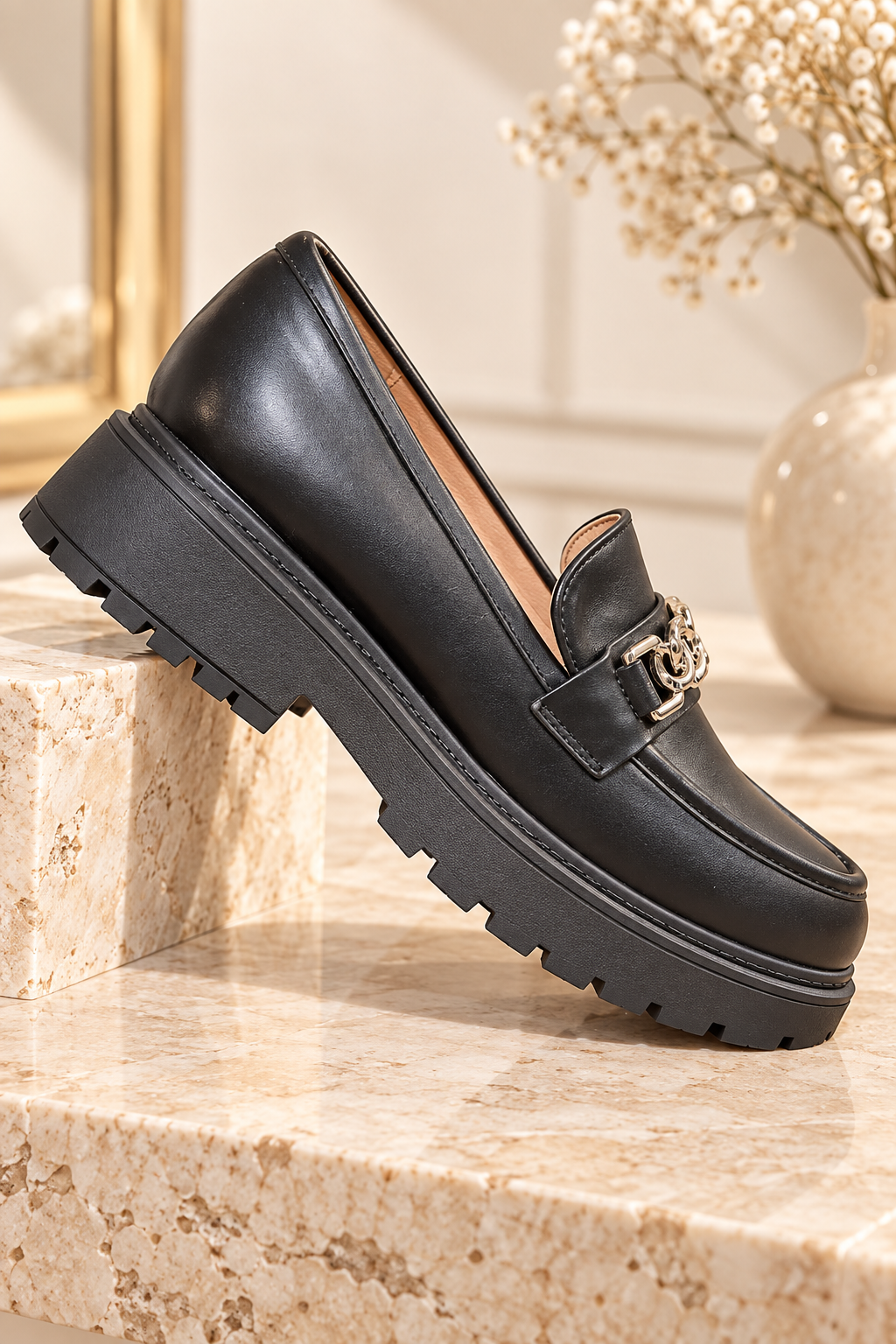 MOCCASIN ALBA VERNIS NOIR INSPI