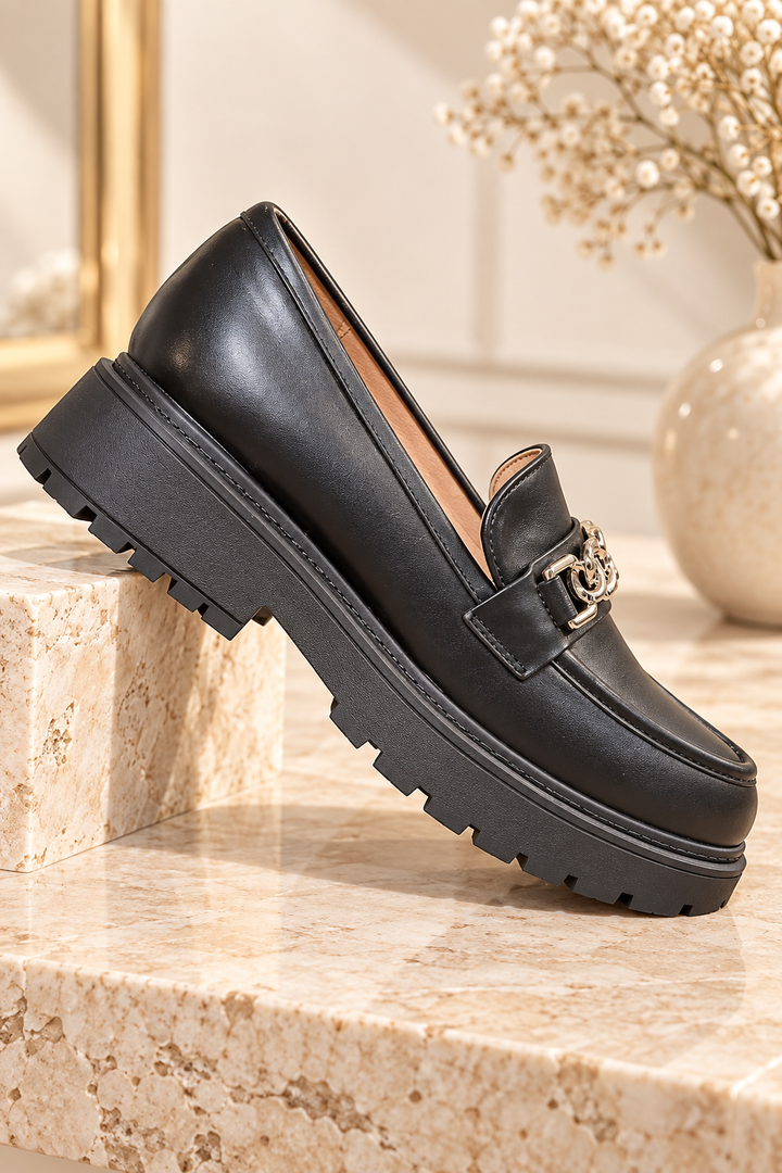 MOCCASIN ALBA VERNIS NOIR INSPI